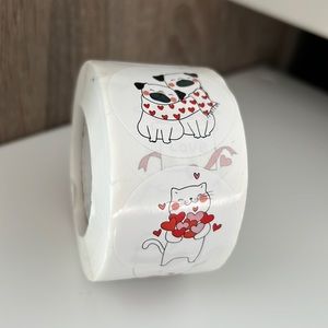 500 pcs Love Cat and Dogs Stickers Hearts Stickers 1.5" In. Pets stickers